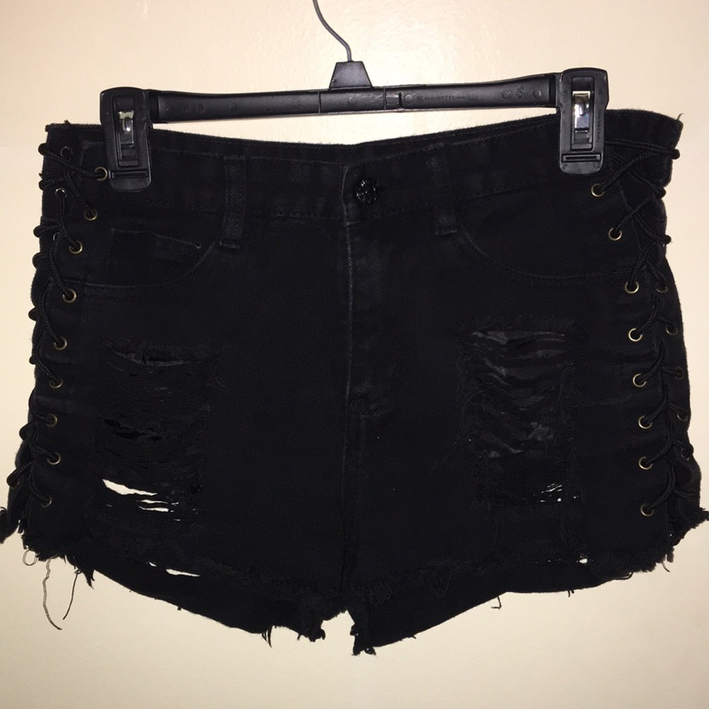 Black high waisted shorts